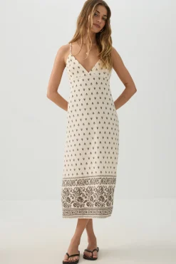 Airy V Neck Midi Dress