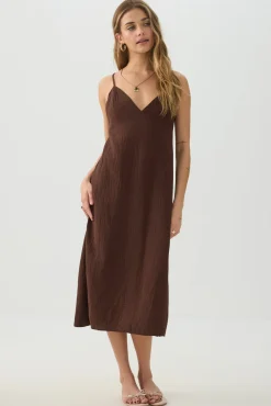 Airy V Neck Midi Dress
