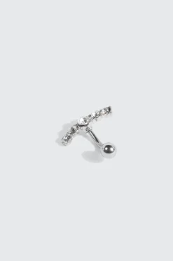 Arched Rhinestone Navel Piercing
