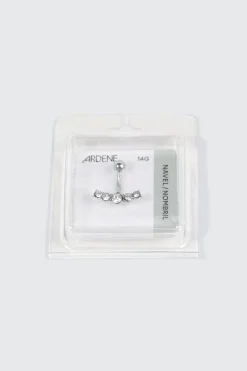 Arched Rhinestone Navel Piercing