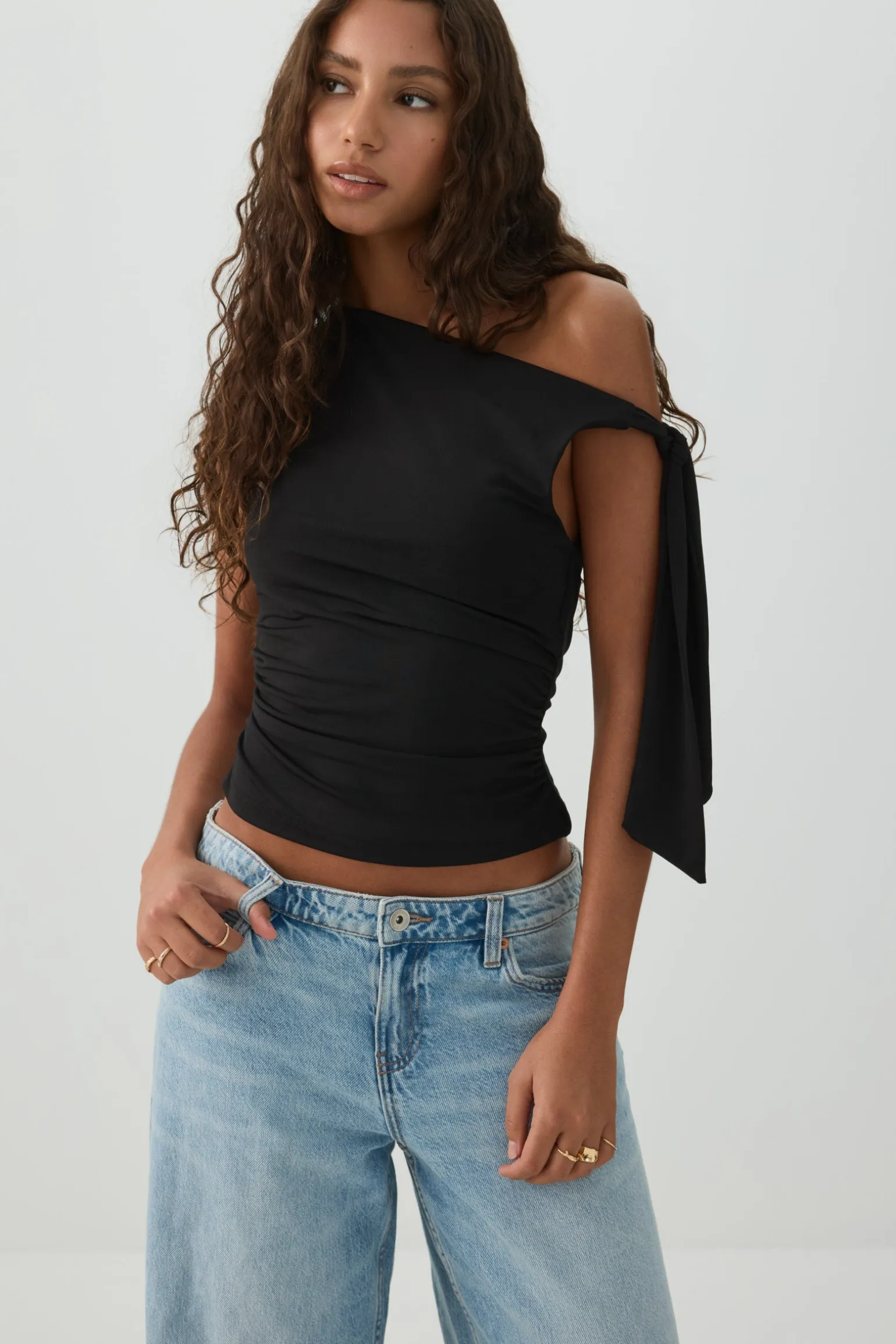 Asymmetrical Off Shoulder Top