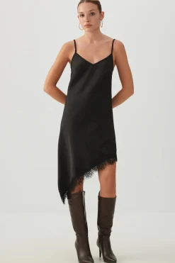 Asymmetric Midi Slip Dress