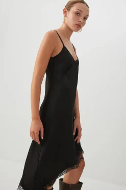 Asymmetric Midi Slip Dress