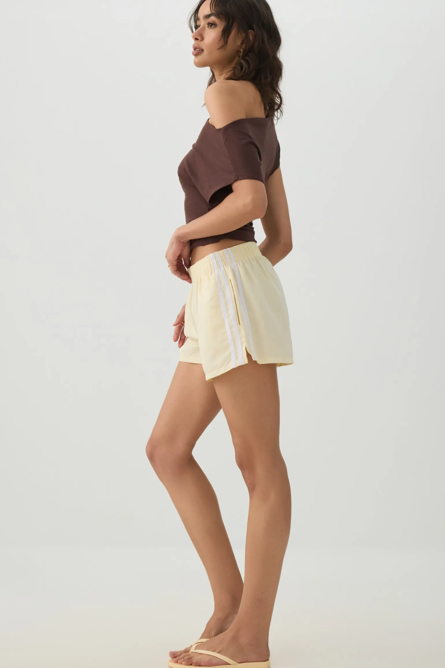 Athletic Striped Mini Shorts