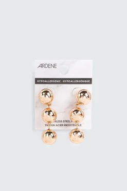 3-Ball Drop Earrings