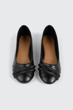 Ballerina Flats with Braided Detail