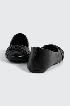 Ballerina Flats with Braided Detail