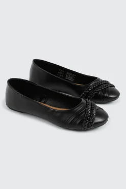 Ballerina Flats with Braided Detail