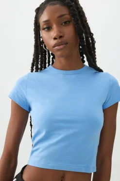 Basic Crop Cap Sleeve T-Shirt