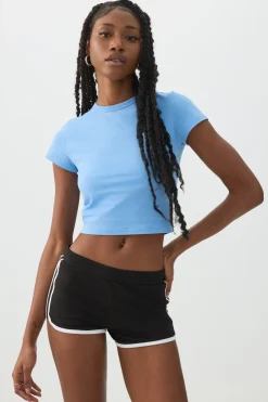 Basic Crop Cap Sleeve T-Shirt