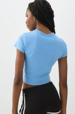 Basic Crop Cap Sleeve T-Shirt