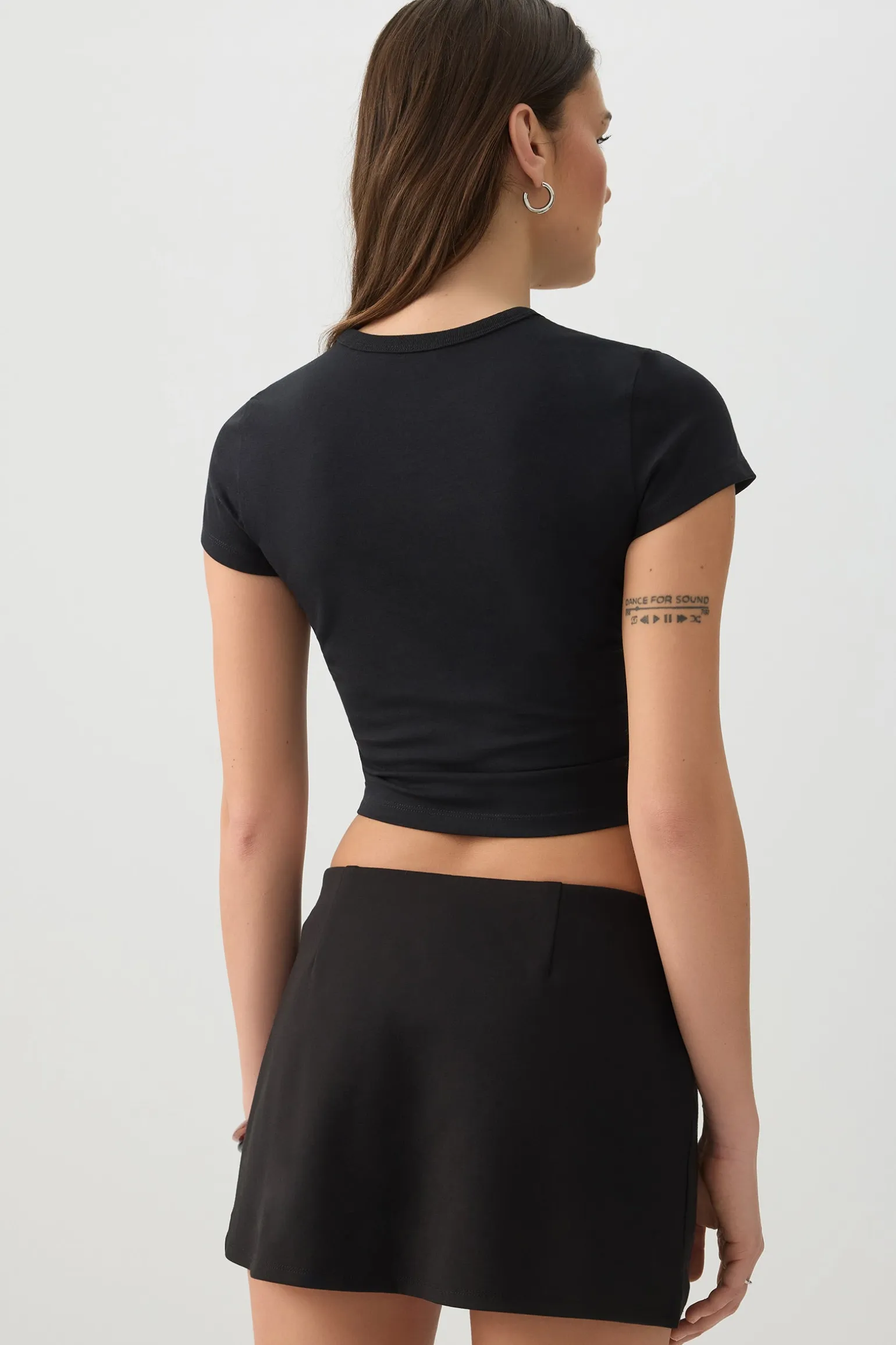 Basic Crop Cap Sleeve T-Shirt