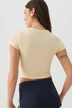 Basic Crop Cap Sleeve T-Shirt