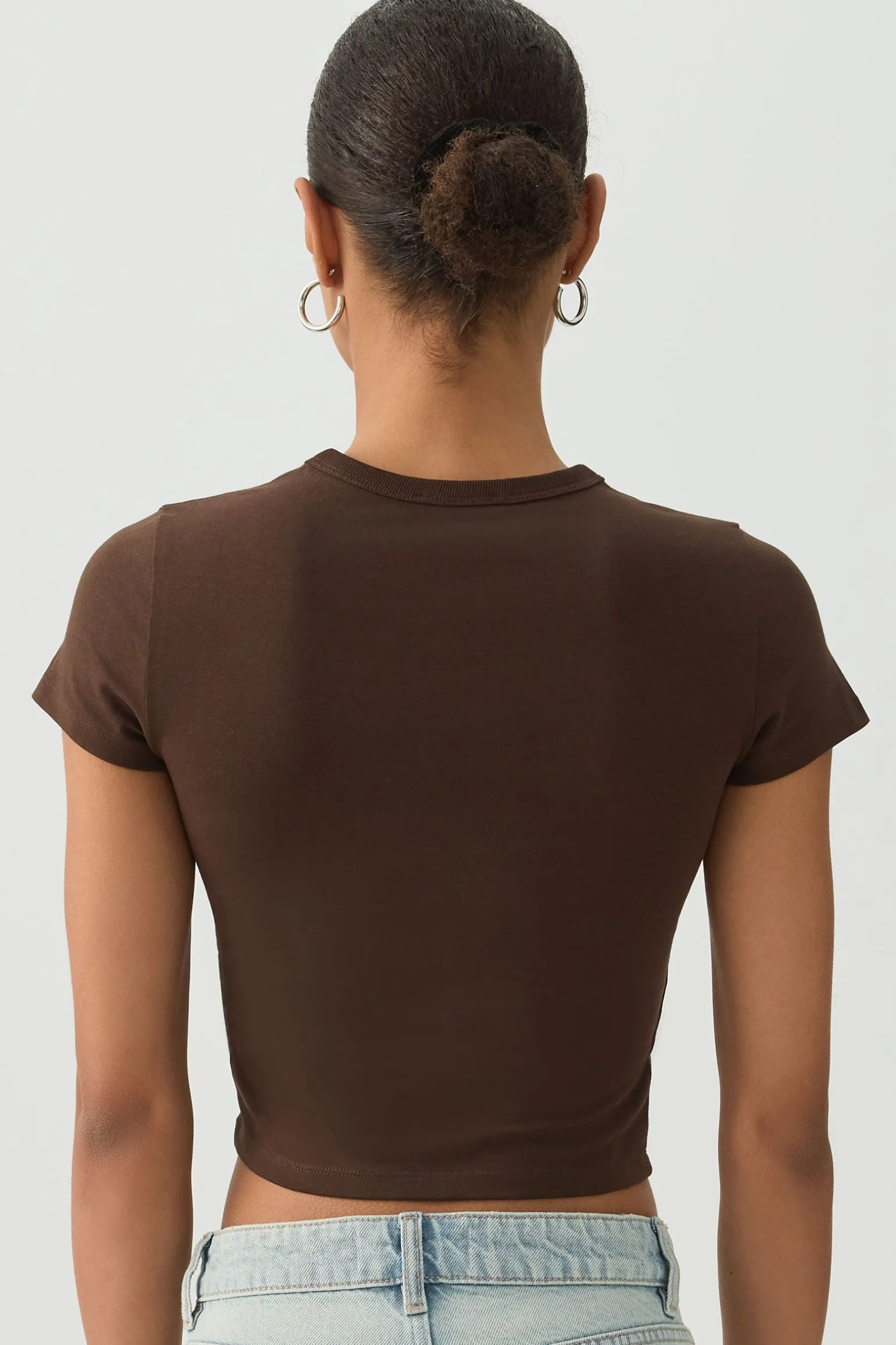 Basic Crop Cap Sleeve T-Shirt