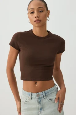 Basic Crop Cap Sleeve T-Shirt