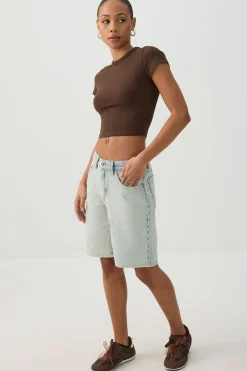 Basic Crop Cap Sleeve T-Shirt