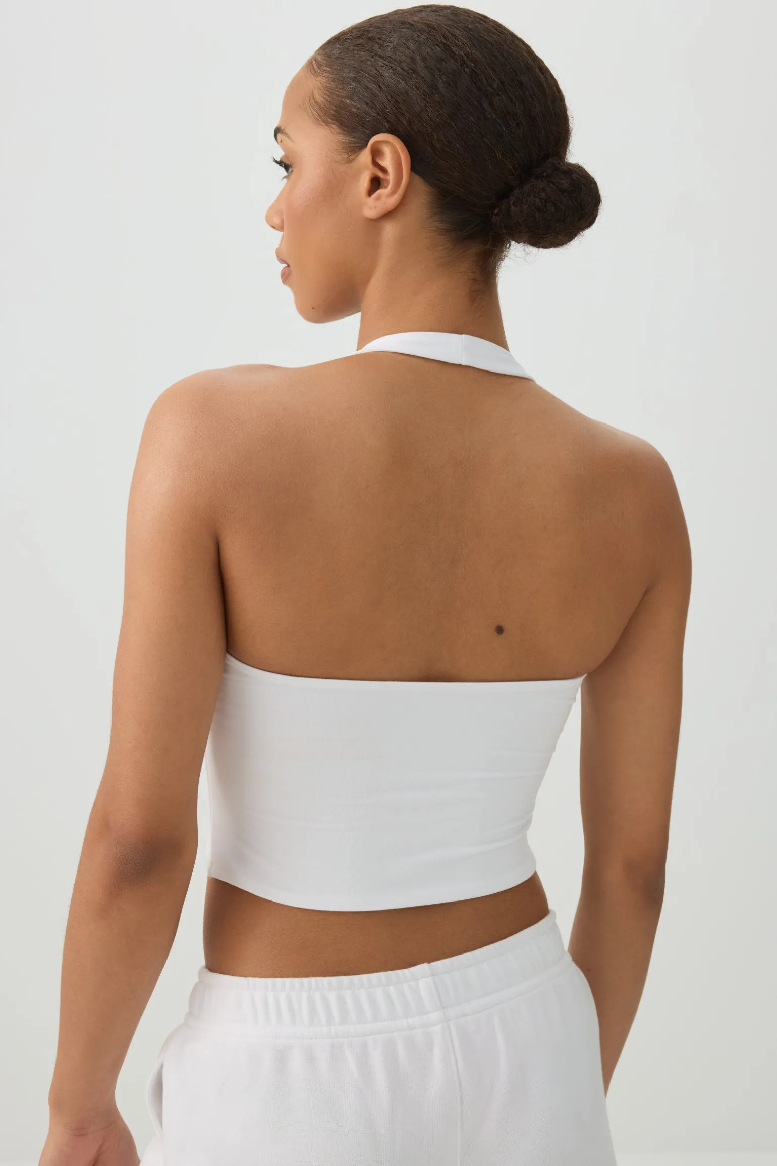 Basic Crop Halter Tank Top