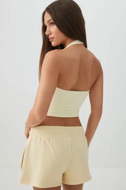 Basic Crop Halter Tank Top