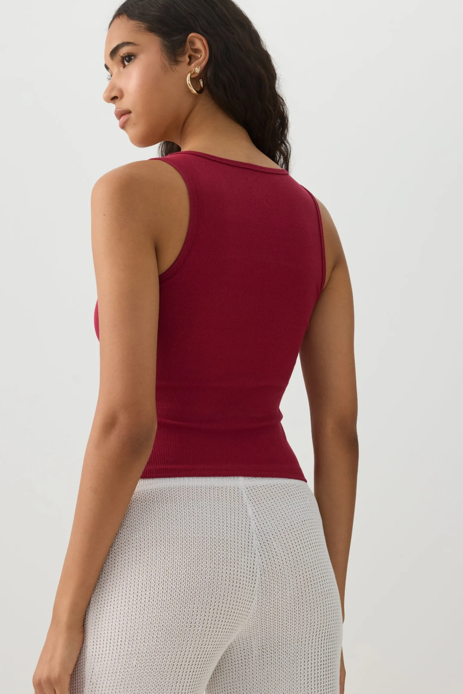 Basic Cropped Ribbed Tank Top