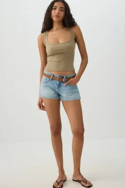 Basic Cropped Ribbed Tank Top