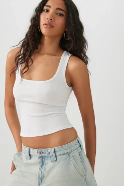 Basic Cropped Ribbed Tank Top