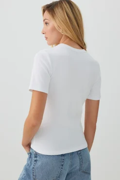 Basic Cropped Rib Crew T-Shirt