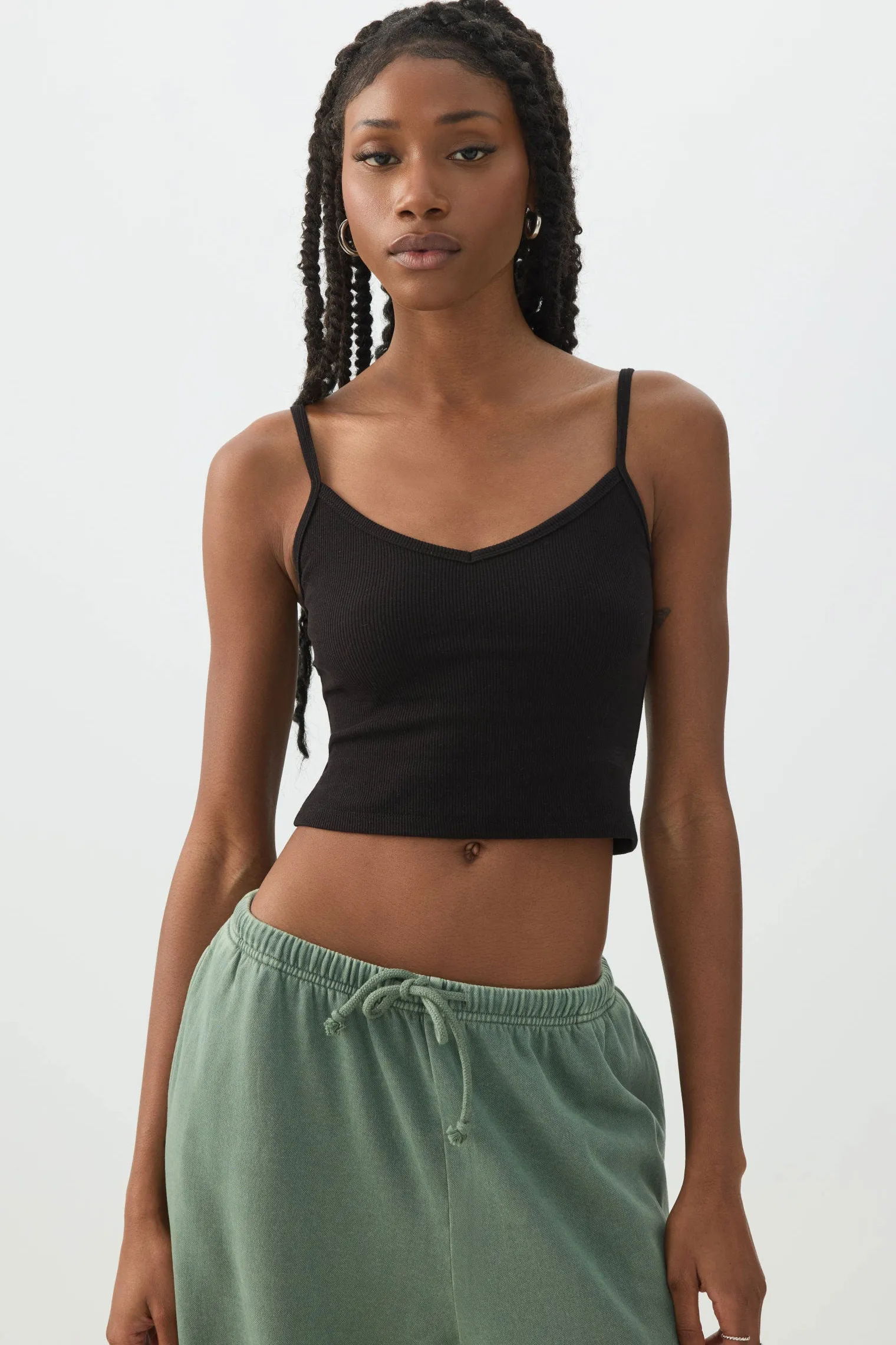 Basic Crop Tank Top with Adjustable Straps
