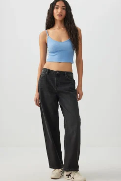 Basic Crop Tank Top with Adjustable Straps