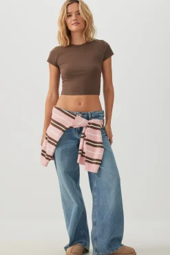 Basicore™ Crop Cap Sleeve T-Shirt