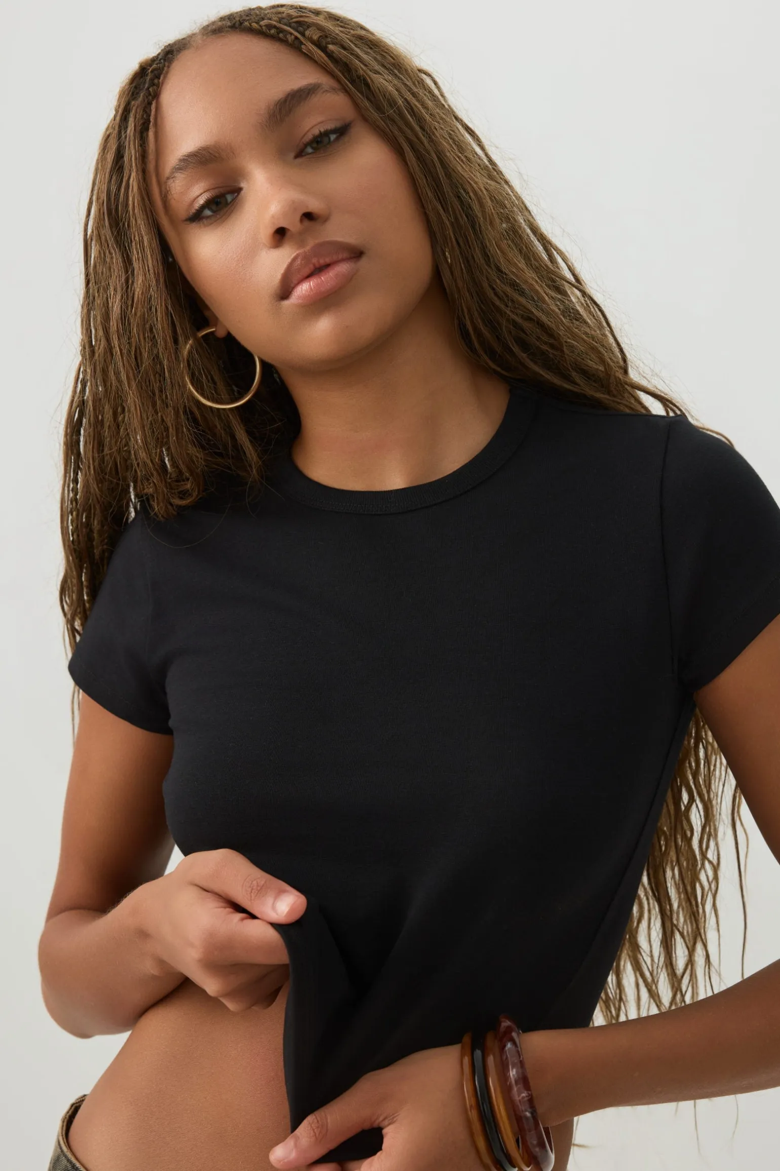 Basicore™ Crop Cap Sleeve T-Shirt