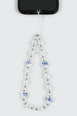 Beaded Phone Charm with Pearls