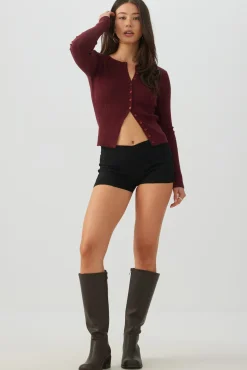 Bengaline Mid Rise Micro Shorts