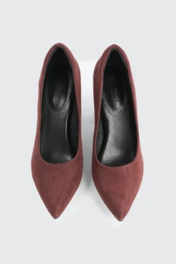 Block Heel Faux Suede Pumps