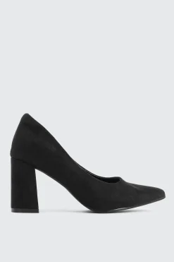 Block Heel Faux Suede Pumps