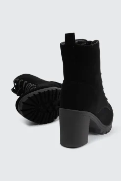 Block Heel Lace Up Booties