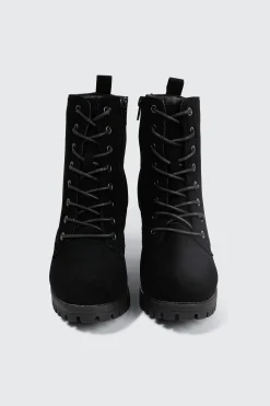 Block Heel Lace Up Booties