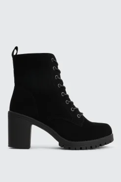 Block Heel Lace Up Booties