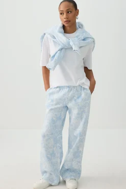 Blue Camo Wide Leg Sweatpants