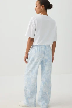 Blue Camo Wide Leg Sweatpants