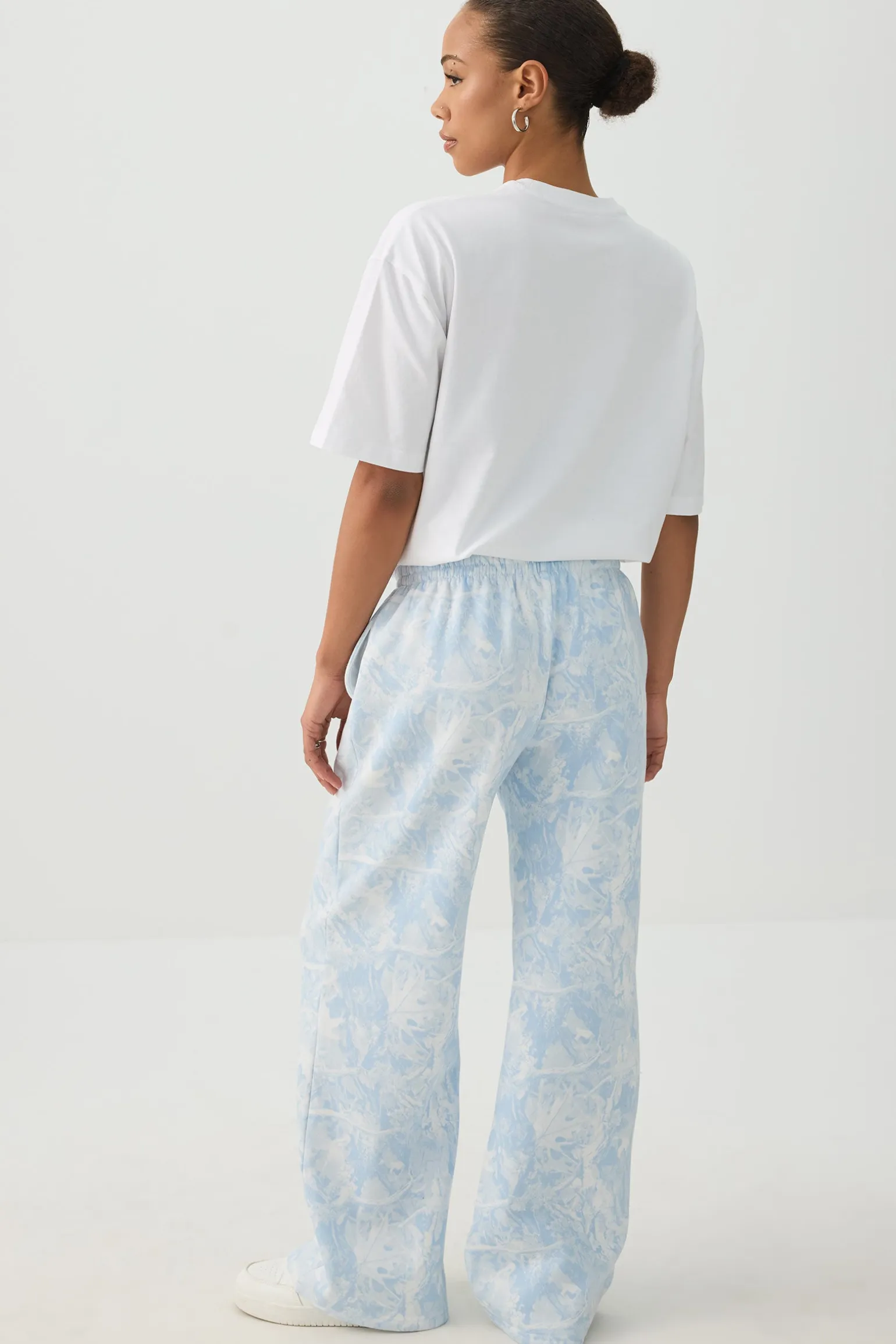 Blue Camo Wide Leg Sweatpants