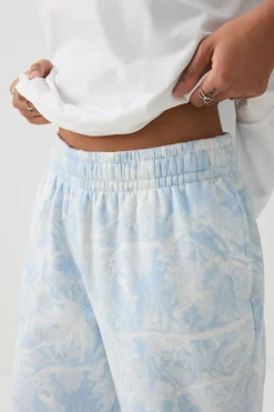 Blue Camo Wide Leg Sweatpants