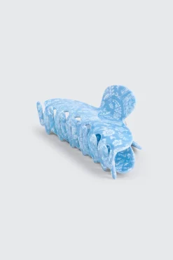 Blue Paisley Hair Claw