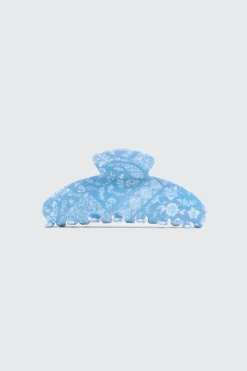 Blue Paisley Hair Claw
