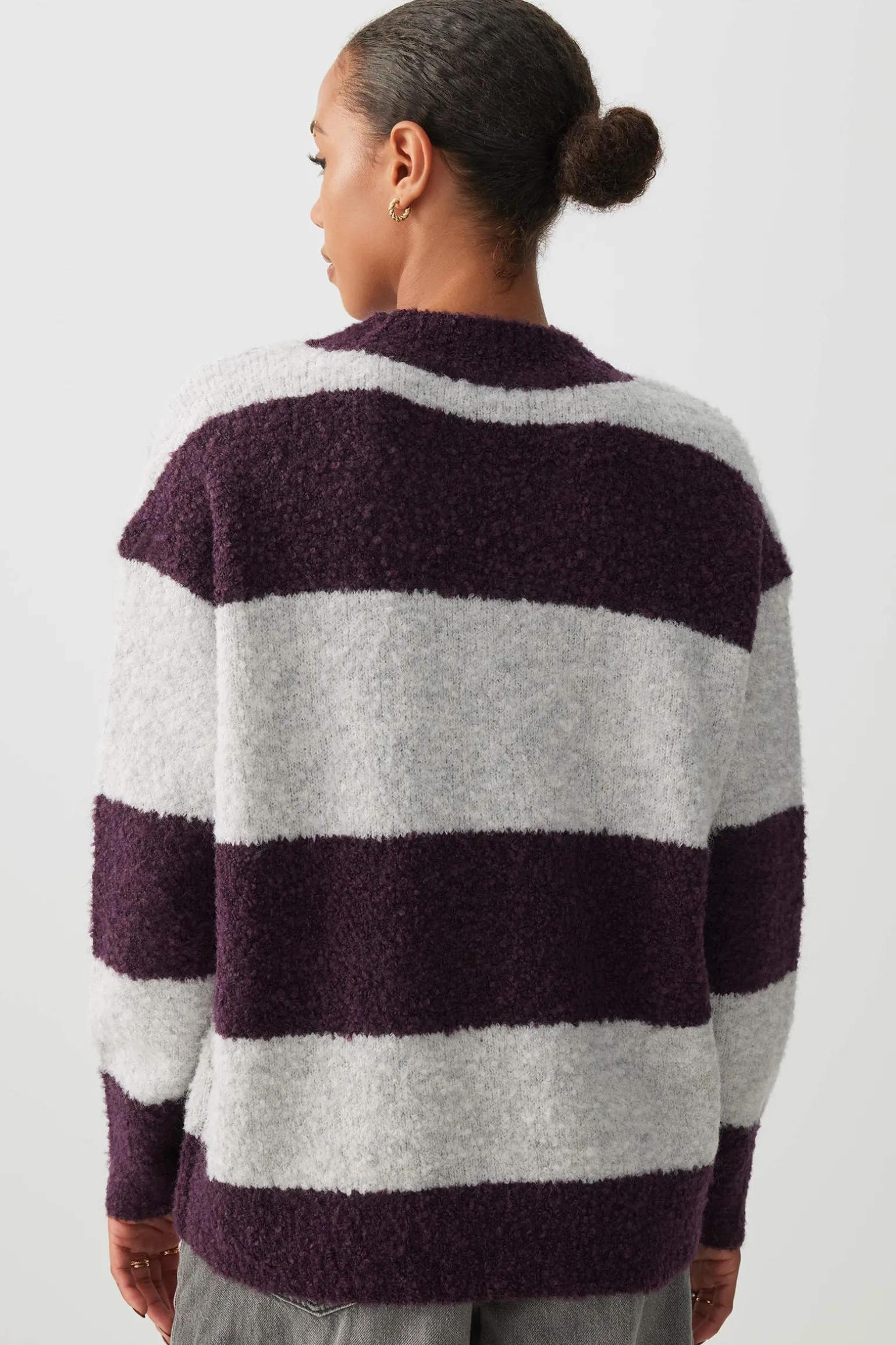 Bouclé Oversized V-Neck Sweater