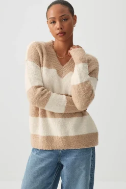 Bouclé Oversized V-Neck Sweater
