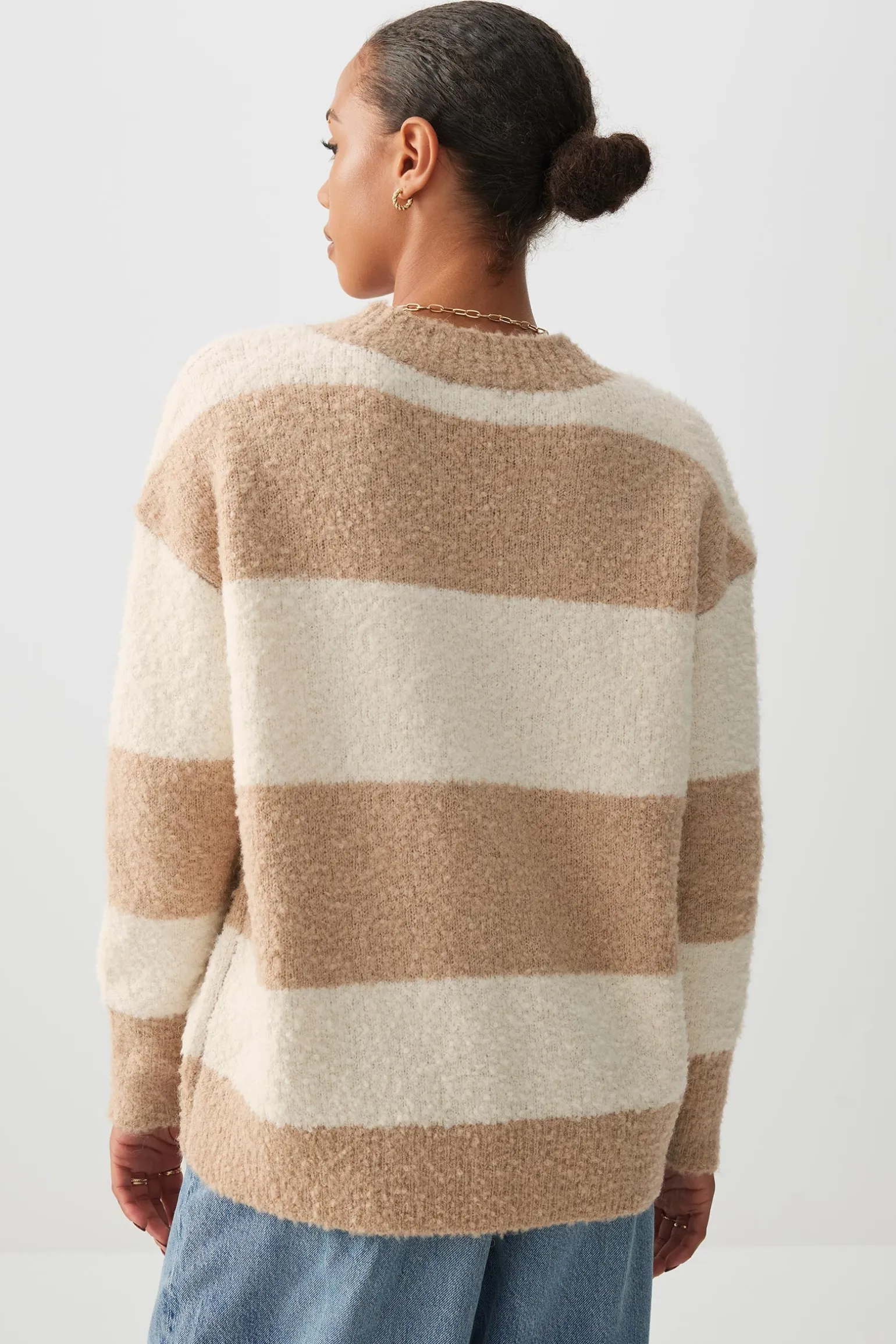 Bouclé Oversized V-Neck Sweater