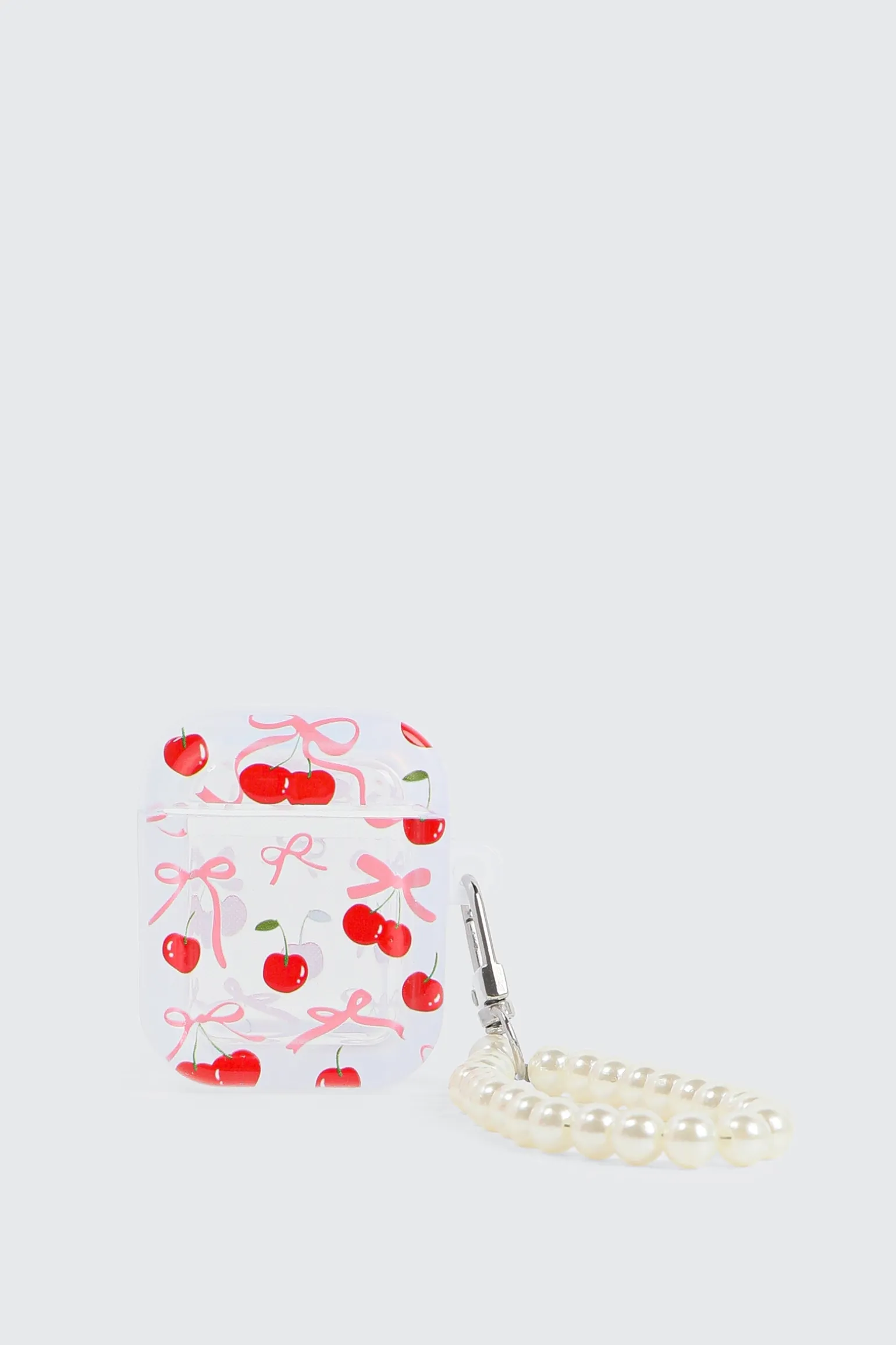 Bow & Cherry Print Clear AirPods Case