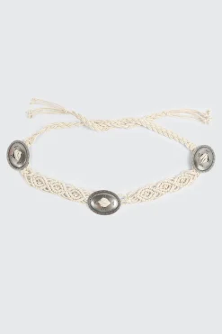Braided Cord Belt with Medallions