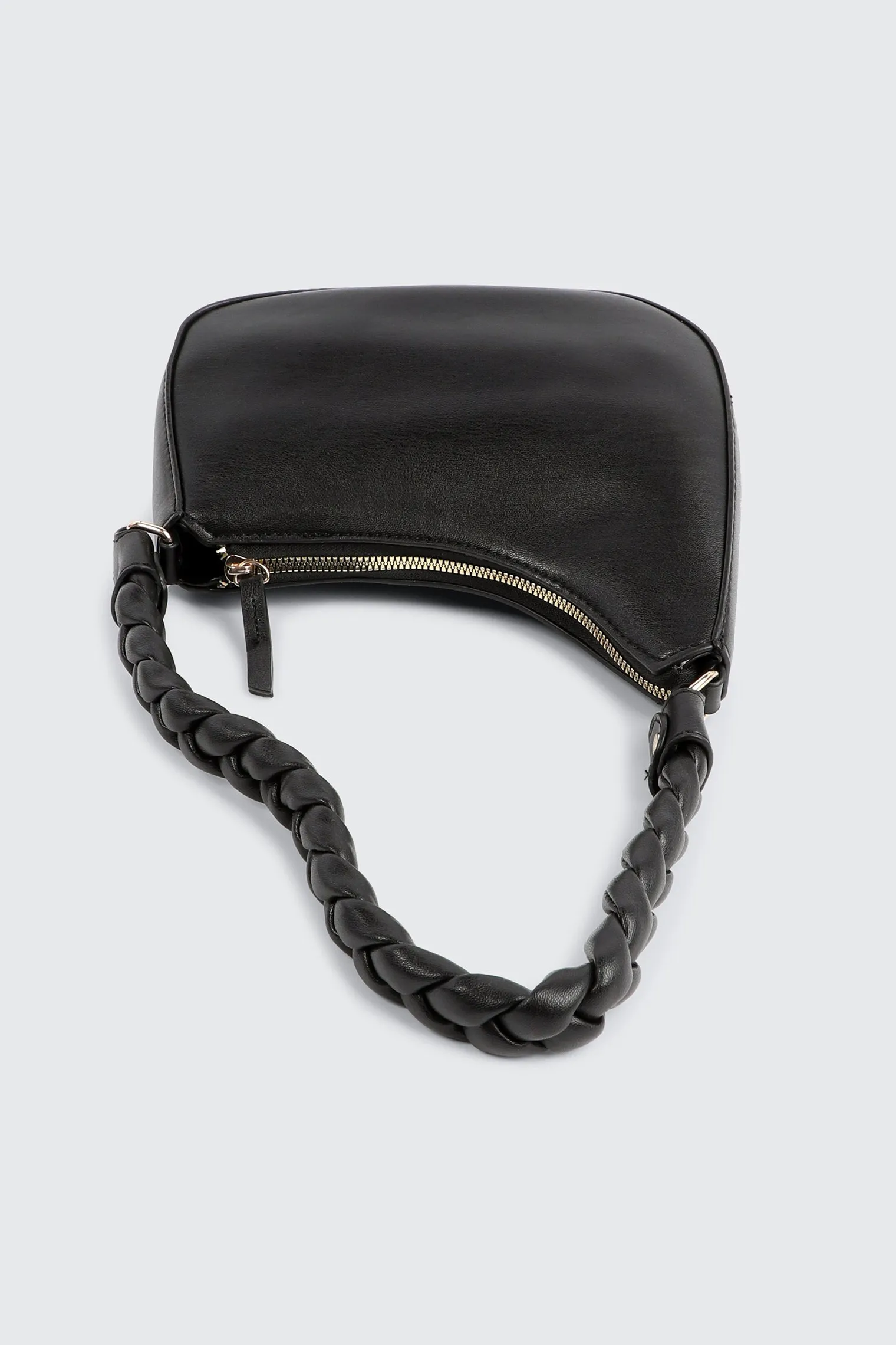 Braided Strap Baguette Bag