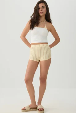 Brushed Knit Contrast Trim Shorts